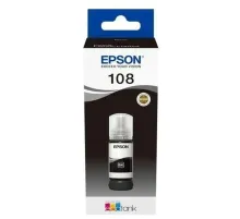 Чернила EPSON 108 (C13T09C14A) для СНПЧ EPSON L8050 /L8100 /L18050, черные, ОРИГИНАЛЬНЫЕ