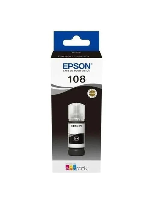 Чернила EPSON 108 (C13T09C14A) для СНПЧ EPSON L8050 /L8100 /L18050, черные, ОРИГИНАЛЬНЫЕ