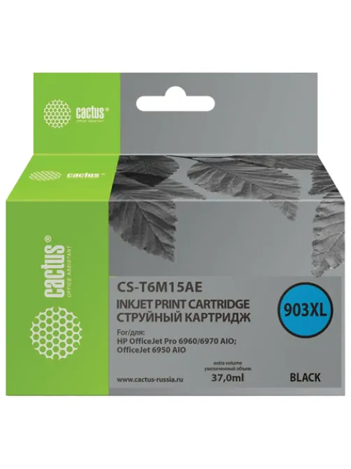 Картридж струйный CACTUS (CS-T6M15AE) для HP OfficeJet Pro 6950/6960/6970, черный