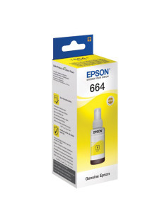 Чернила EPSON 664 (T6644) для СНПЧ Epson L100/L110/L200/L210/L300/L456/L550, желтые, ОРИГИНАЛЬНЫЕ, C13T66444A/498