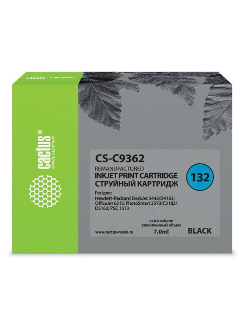 Картридж струйный CACTUS (CS-C9362) для HP Officejet 6313/6315/Photosmart C3183, черный
