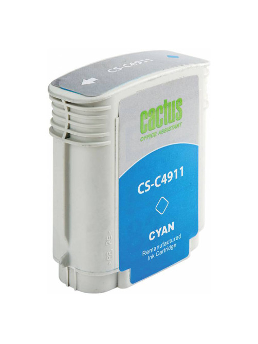 Картридж струйный CACTUS (CS-C4911) для плоттеров HP DesignJet 500/510/800, голубой