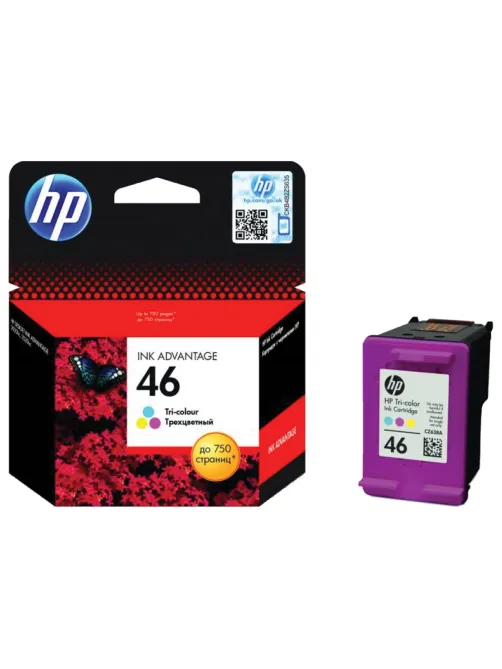 Картридж струйный HP (CZ638AE) DeskJet Ink Advantage 2020hc/2520hc №46, цветной, оригинальный, ресурс 750 стр.