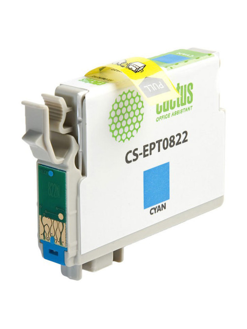 Картридж струйный CACTUS (CS-EPT0822) для EPSON Stylus R270/R390/ RX590, голубой