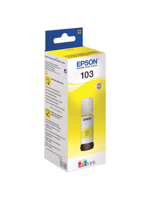 Чернила EPSON 103 (C13T00S44A) для СНПЧ EPSON L3100/L3101/L3110/L3150/L3151/L1110, желтые, ОРИГИНАЛЬНЫЕ