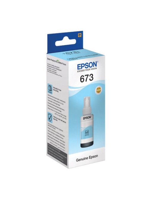 Чернила EPSON 673 (T6735) для СНПЧ Epson L800/L805/L810/L850/L1800, светло-голубые, ОРИГИНАЛЬНЫЕ, C13T67354A/598