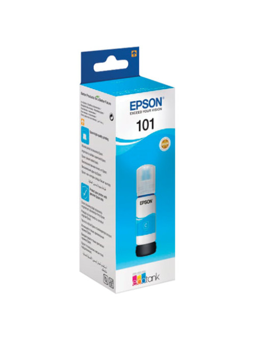 Чернила EPSON 101 (T03V24) для СНПЧ L4150/ L4160/ L6160/ L6170/ L6190, голубые, ОРИГИНАЛЬНЫЕ, C13T03V24A