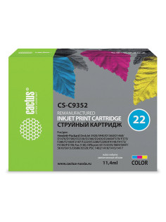 Картридж струйный CACTUS (CS-C9352) для HP Deskjet F2280/Officejet J3680, цветной
