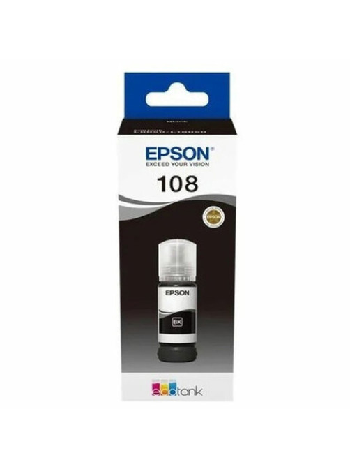 Чернила EPSON 108 (C13T09C14A) для СНПЧ EPSON L8050 /L8100 /L18050, черные, ОРИГИНАЛЬНЫЕ