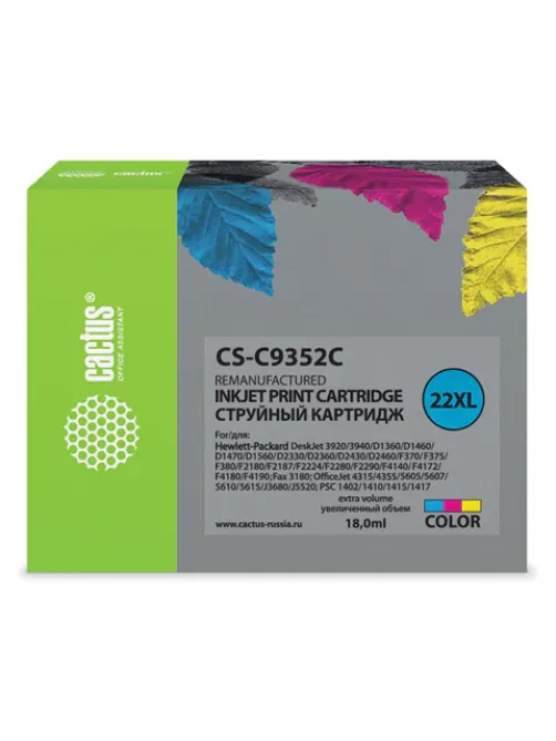 Картридж струйный CACTUS (CS-C9352C) для HP Deskjet 3920/3940/officeJet4315, цветной