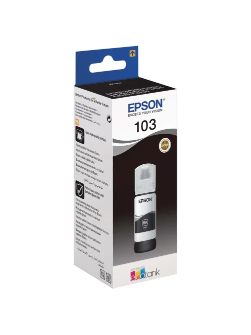 Чернила EPSON 103 (C13T00S14A) для СНПЧ EPSON L3100/L3101/L3110/L3150/L3151/L1110, черные, ОРИГИНАЛЬНЫЕ