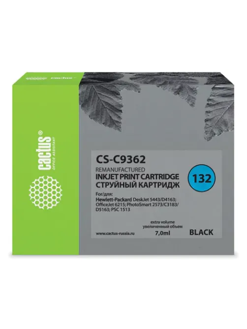 Картридж струйный CACTUS (CS-C9362) для HP Officejet 6313/6315/Photosmart C3183, черный