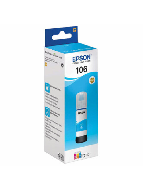 Чернила EPSON 106 (C13T00R240) для СНПЧ L7160/L7180, голубые, ОРИГИНАЛЬНЫЕ