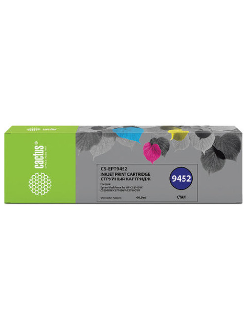 Картридж струйный CACTUS (CS-EPT9452) для Epson WF-C5290DW/C5790DW, голубой