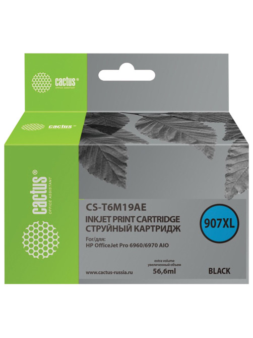 Картридж струйный CACTUS (CS-T6M19AE) для HP OfficeJet Pro 6950/6960/6970, черный