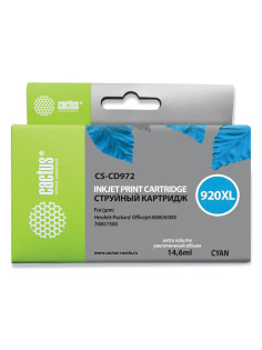 Картридж струйный CACTUS (CS-CD972) для HP Officejet 6000/6500/7000, голубой