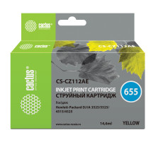 Картридж струйный CACTUS (CS-CZ112AE) для HP Deskjet I3525/5525/4515/4525, желтый