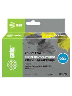 Картридж струйный CACTUS (CS-CZ112AE) для HP Deskjet I3525/5525/4515/4525, желтый