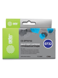 Картридж струйный CACTUS (CS-EPT0732) для EPSON Stylus С79/СХ3900/4900/5900/7300, голубой