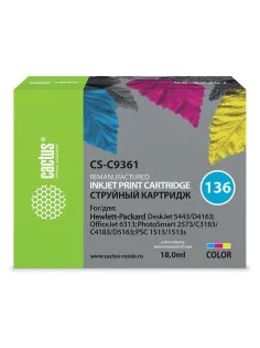 Картридж струйный CACTUS (CS-C9361) для HP Officejet 6313/Photosmart C3183, цветной