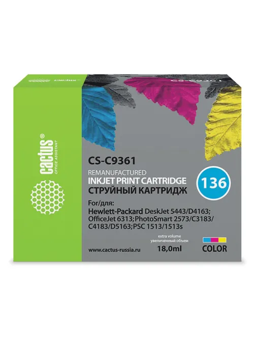 Картридж струйный CACTUS (CS-C9361) для HP Officejet 6313/Photosmart C3183, цветной