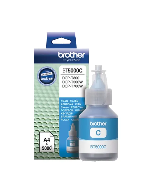 Чернила BROTHER (BT5000C) для СНПЧ Brother DCP-T310/T510W\T710W, голубые, оригинальные, ресурс 5000 страниц