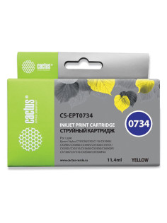 Картридж струйный CACTUS (CS-EPT0734) для EPSON Stylus С79/СХ3900/4900/5900/7300, желтый