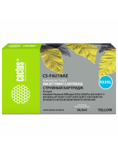 Картридж струйный CACTUS (CS-F6U18AE) для HP OfficeJet Pro 7740/8210/8218/8710/8715, желтый