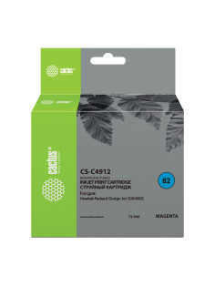 Картридж струйный CACTUS (CS-C4912) для плоттеров HP DesignJet 500/510/800, пурпурный