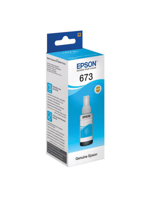 Чернила EPSON 673 (T6732) для СНПЧ Epson L800/L805/L810/L850/L1800, голубые, ОРИГИНАЛЬНЫЕ, C13T67324A/298