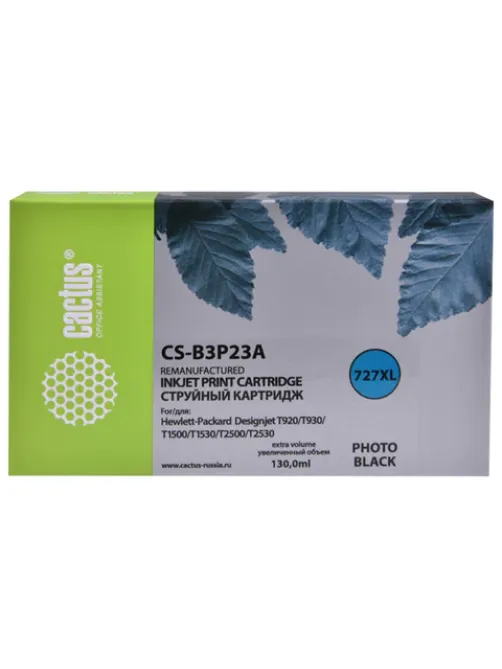 Картридж струйный CACTUS (CS-B3P23A) для HP DesignJet T920/T1500, фото черный