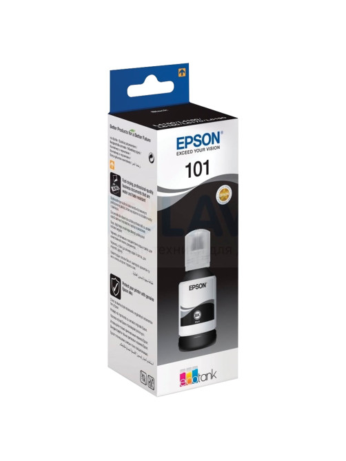 Чернила EPSON 101 (T03V14) для СНПЧ L4150/ L4160/ L6160/ L6170/ L6190, черные, ОРИГИНАЛЬНЫЕ, C13T03V14A