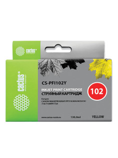 Картридж струйный CACTUS (CS-PFI102Y) для CANON iPF500/510/F600/605/650/700, желтый