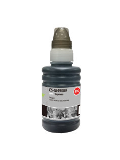 Чернила CACTUS (CS-GI490BK) для СНПЧ CANON Pixma G1400/G2400/G3400, черные, 0,1 л