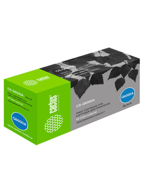Картридж лазерный CACTUS (CS-Q6000A) для HP ColorLaserJet CM1015/2600, черный, ресурс 2500 страниц