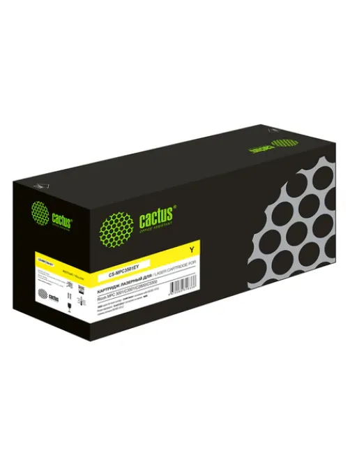 Картридж лазерный CACTUS (CS-MPC3501EY) для Ricoh MPC 3001/C3501/C2800/C3300 желтый, ресурс 16000 стр.