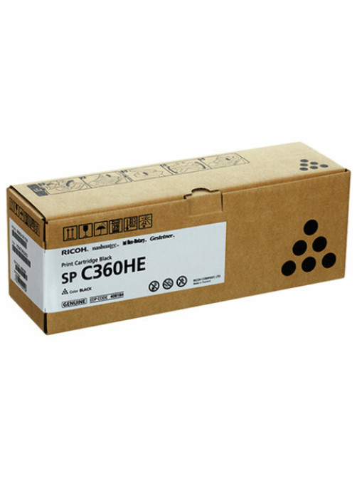 Картридж лазерный RICOH (SP C360HE) для Ricoh SP C360SFNw/C361SFNw, черный, оригинальный, ресурс 7000 страниц, 408184