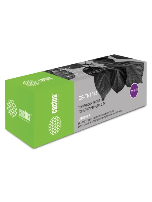 Картридж лазерный CACTUS (CS-TN1075) для BROTHER HL-1110R/DCP-1512R/MFC-1815R, ресурс 1000 стр.