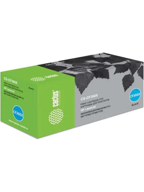 Картридж лазерный CACTUS (CS-CF360X) для HP LaserJet Pro M552dn/M553dn/M553n, черный, ресурс 12500 стр.