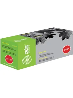 Картридж лазерный CACTUS (CS-C718Y) для CANON LBP-7200Cdn/MF8330Cdn/8350Cdn, желтый, ресурс 2900 страниц
