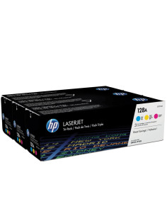 Картридж лазерный HP (CF371AM) LaserJet Pro CM1415/CP1525, №128A, оригинальный, КОМПЛЕКТ 3 цвета по 1300 страниц