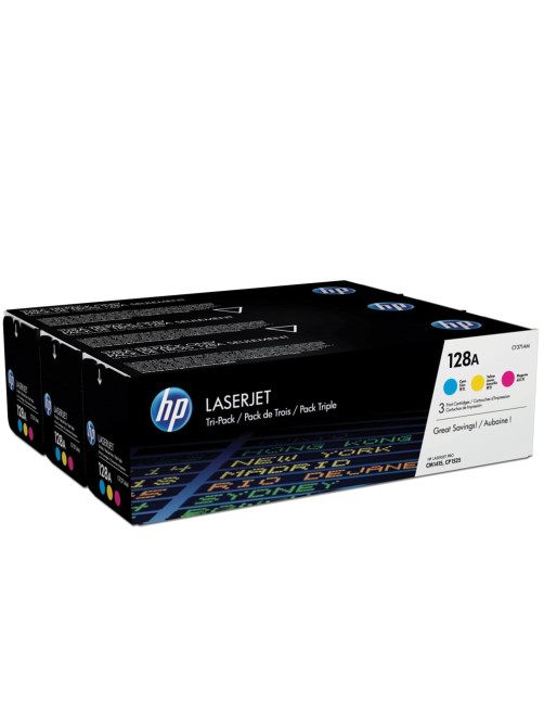 Картридж лазерный HP (CF371AM) LaserJet Pro CM1415/CP1525, №128A, оригинальный, КОМПЛЕКТ 3 цвета по 1300 страниц