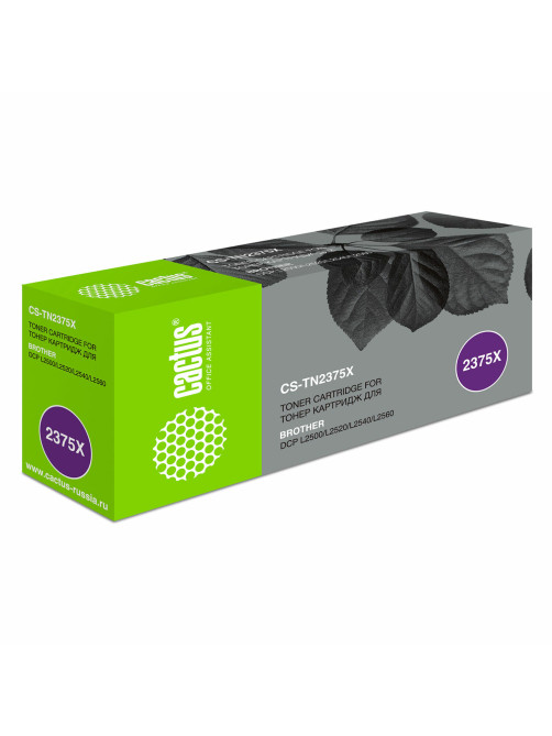Картридж лазерный CACTUS (CS-TN2375X) для Brother DCP L2500/L2520/L2540/L2560, ресурс 5200 страниц