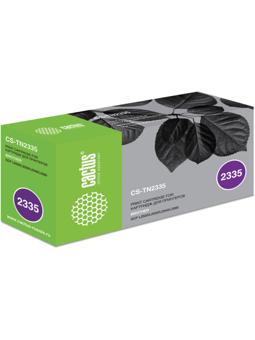 Картридж лазерный CACTUS (CS-TN2335) для BROTHER HL-L2300DR/L2340DWR/DCP-L2500DR, ресурс 1200 стр.
