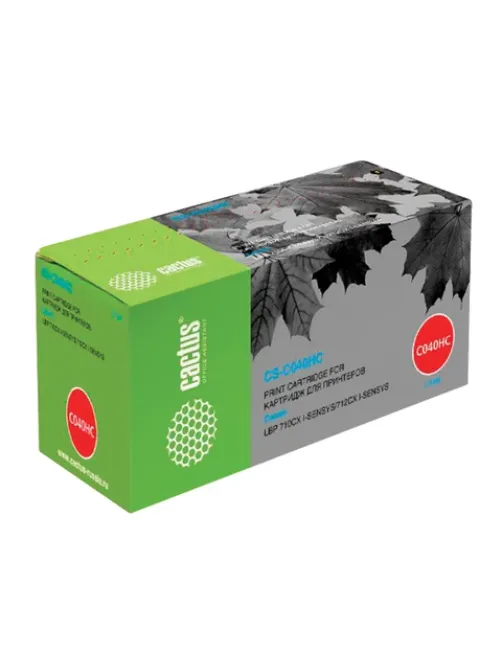 Картридж лазерный CACTUS (CS-040HC) для CANON i-SENSYS LBP-710Cx/712Cx, голубой, ресурс 10000 страниц, CS-C040HC
