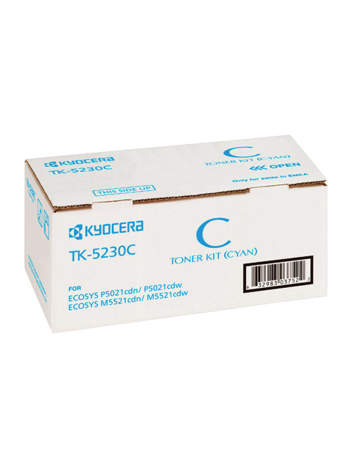 Тонер-картридж KYOCERA (TK-5230C) ECOSYS P5021cdn/cdw/M5521cdn/cdw, голубой, ресурс 2200 стр., оригинальный, 1T02R9CNL0