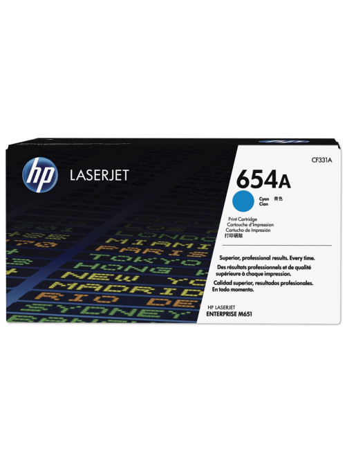 Картридж лазерный HP (CF331A) LaserJet M651n/M651dn/M651xh, №654A, голубой, оригинальный, ресурс 15000 страниц