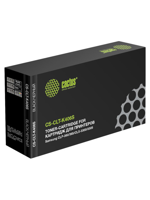 Картридж лазерный CACTUS (CS-CLT-K406S) для SAMSUNG CLP-365/365W, черный, ресурс 1500 стр.