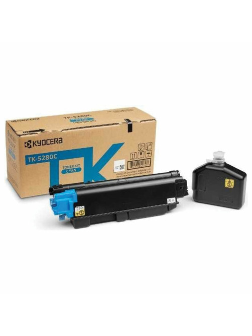 Тонер-картридж KYOCERA (TK-5280C) M6235cidn/M6635cidn/P6235cdn, голубой, ресурс 11000 страниц, оригинальный, 1T02TWCNL0