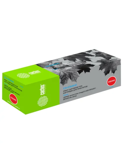 Картридж лазерный CACTUS (CS-C054HC) для Canon LBP 621/623, MF 641/643/645, голубой, ресурс 2300 страниц